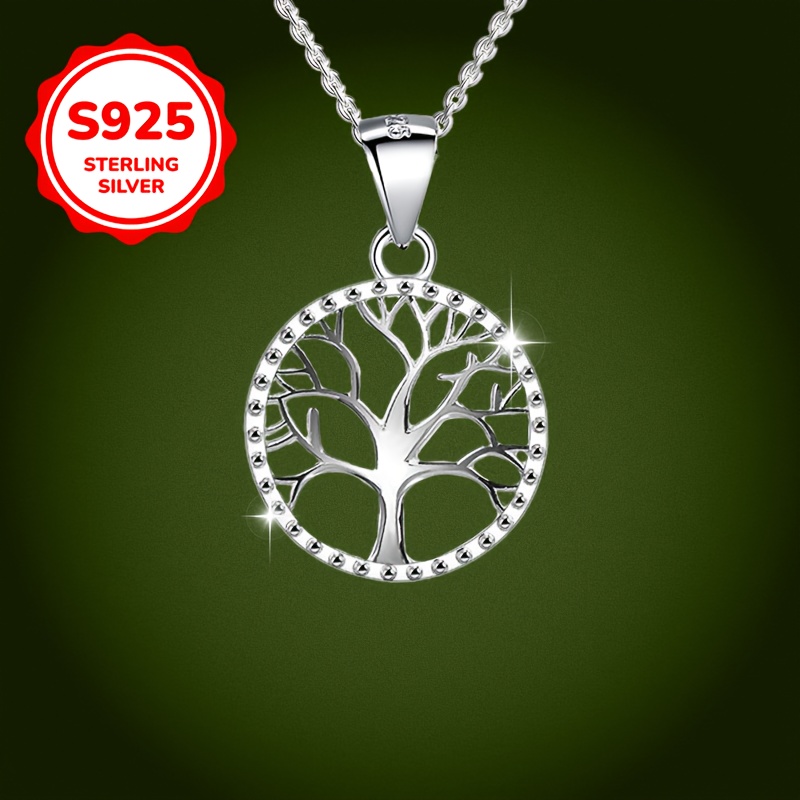 Women's Tree of Life Pendant Necklace S925 Silver
